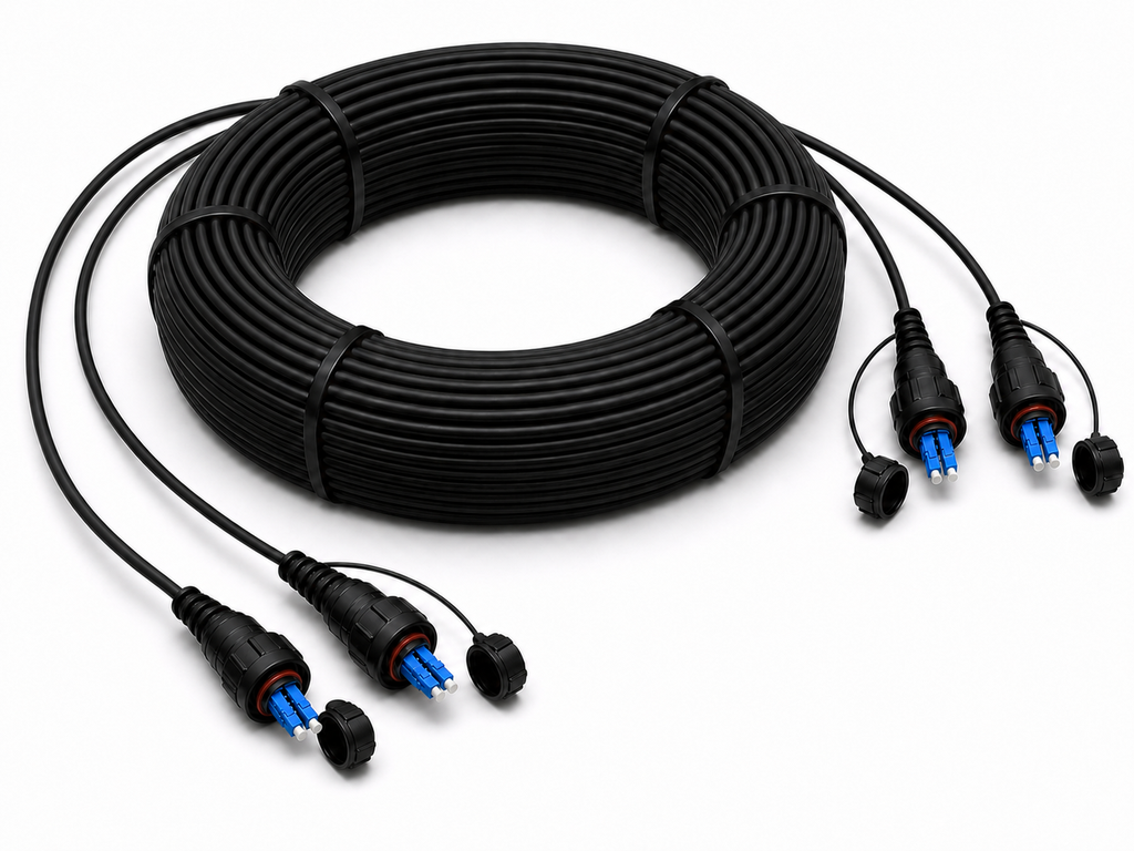 Cable a medida · ODVA IP-LC Duplex · OS2 · 4F · 100 m · Interior/Exterior Armada IP68