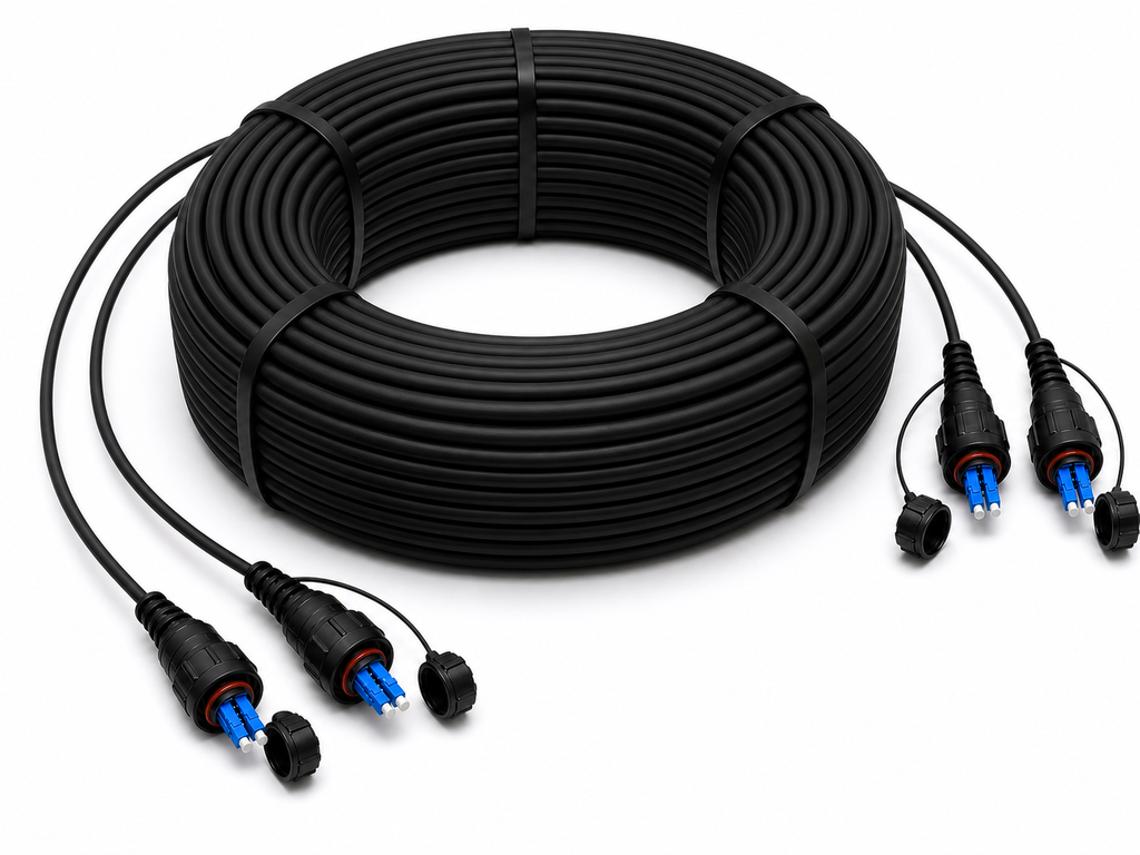 Cable a medida · ODVA IP-LC Duplex · OS2 · 4F · 150 m · Interior/Exterior Armada IP68
