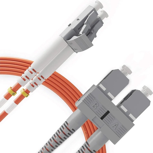 [BTPSCULCU-1DLC-60M] Fiber Patch Cable Multi Mode, OM1 62.5/125 G.651.1, 3.0mm LSZH  ( 1 Pack ) (SC/UPC, LC/UPC, Duplex, 60 m)